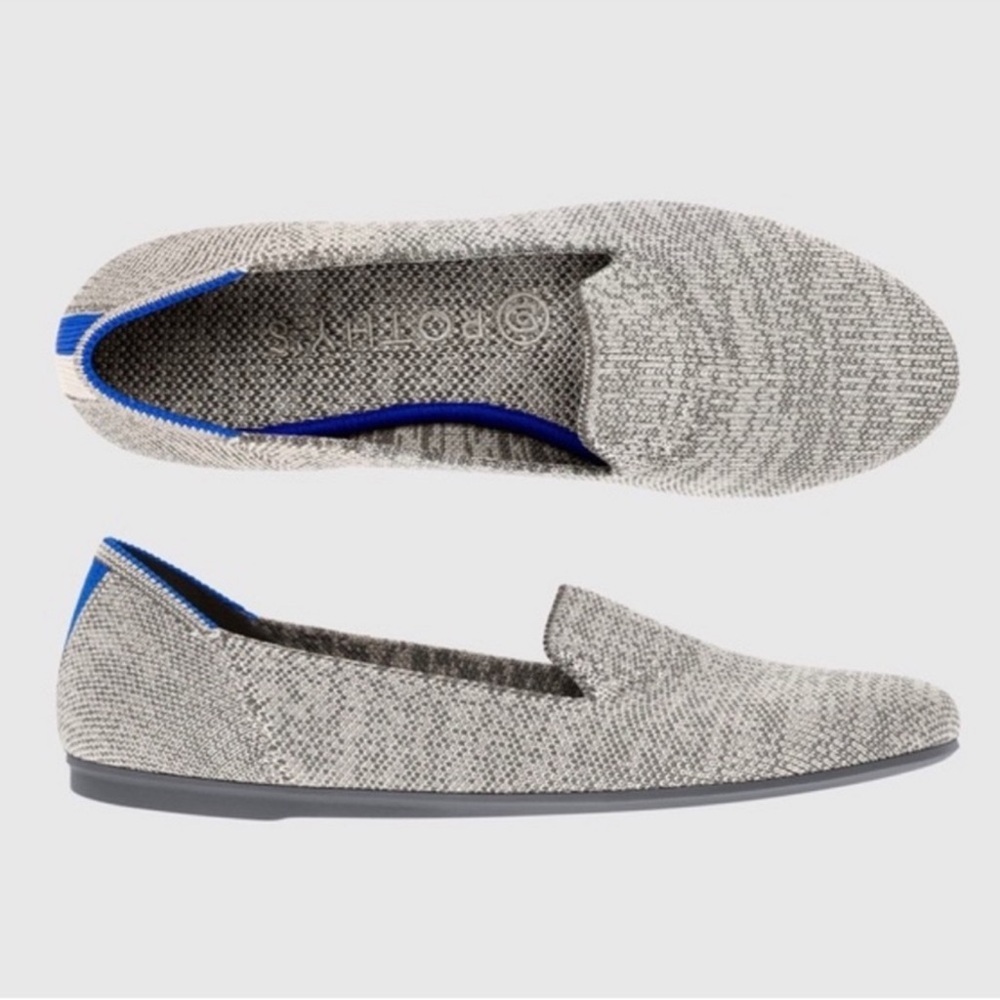 Rothy's_  Gray Loafers with Blue Accents Size 7.5